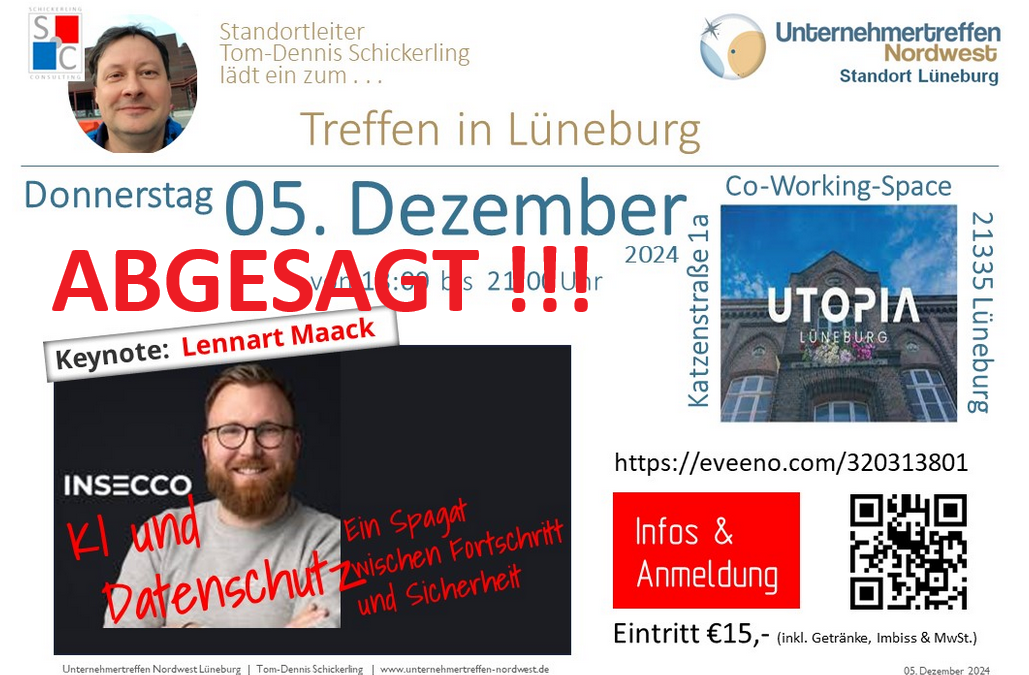 KI und Datenschutz – ABGESAGT !!!